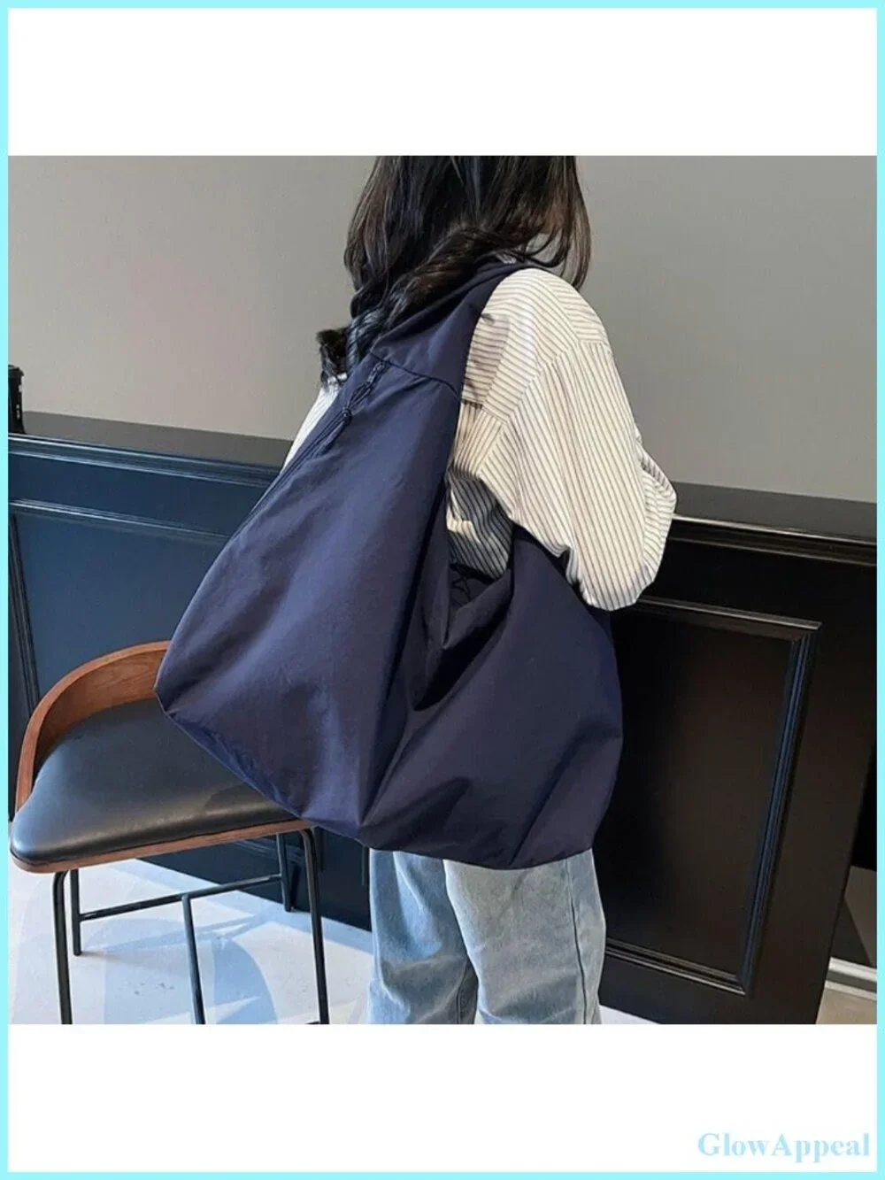 Slouchy Canvas Tote Bag Y2K Casual Cute Shoulder Purse Women's Handbag
